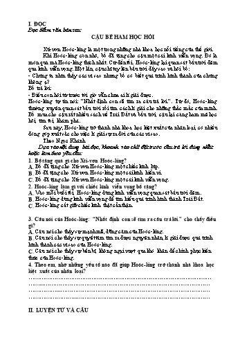 Đề ôn tập Toán + Tiếng Việt Lớp 4 - Tuần 11