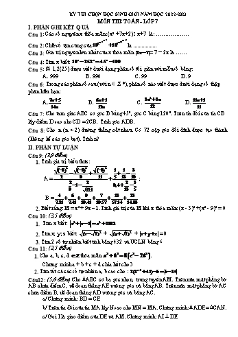 Đề thi chọn học sinh giỏi năm học 2023-2024 môn Toán 7 - Trường THCS Thị trấn Lam Sơn (Có đáp án)