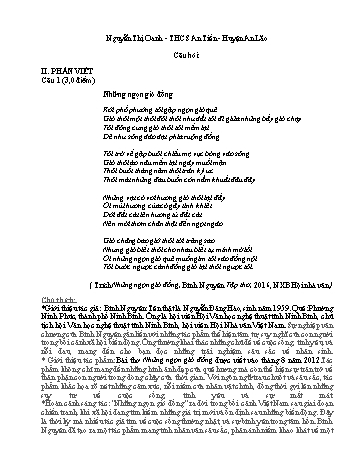 Đề thi chọn học sinh giỏi Ngữ văn 9 (Phần 2, Câu 1) - Năm học 2024-2025 - Trường THCS An Tiến (Có đáp án)