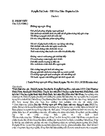 Đề thi chọn học sinh giỏi văn 9 (Phần 2, Câu 2) - Năm học 2024-2025 - Trường THCS An Tiến (Có đáp án)