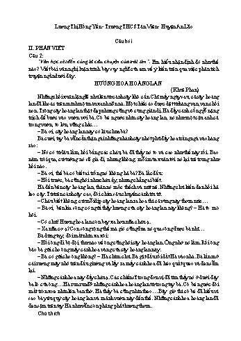 Đề thi học sinh giỏi Ngữ Văn 9 (Phần 2) - Trường THCS Tân Viên (Có đáp án)