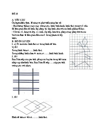 Đề thi ôn tập kỳ 1 môn Toán Lớp 4