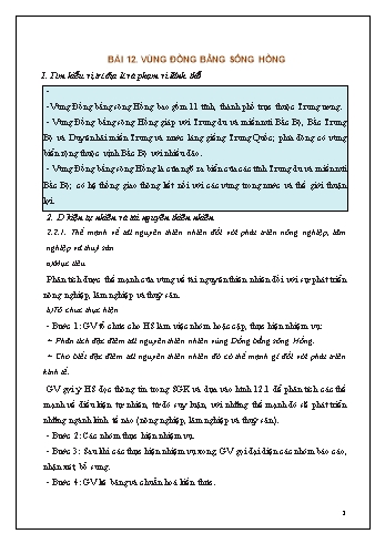 Giáo án Địa lí 9 - Bài 12: Vùng đồng bằng sông Hồng
