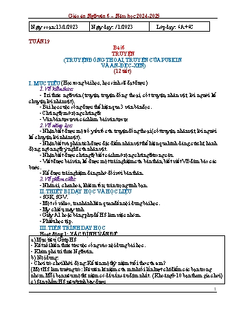 Giáo án Ngữ văn 6 - Tuần 19 - Năm học 2024-2025