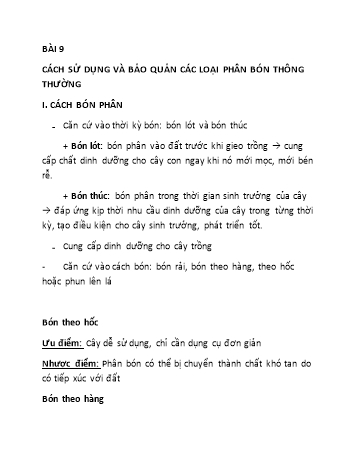 Kế hoạch bài dạy Công nghệ 7 - Tuần 3