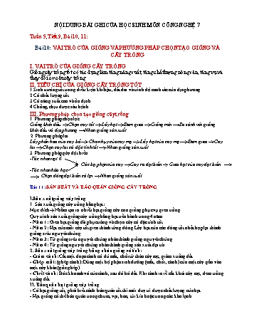 Kế hoạch bài dạy Công nghệ 7 - Tuần 5 đến 8