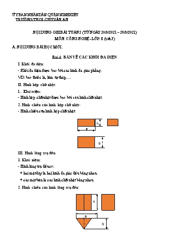 Kế hoạch bài dạy Công nghệ 8 - Tuần 2 - Trường THCS Chu Văn An