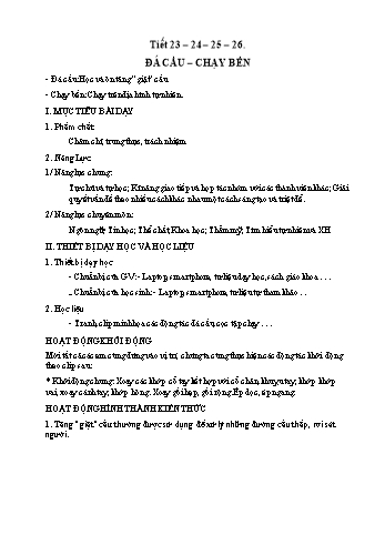 Kế hoạch bài dạy Giáo dục thể chất 8 - Tiết 23 đến 28: Đá cầu. Chạy bền