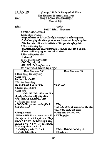 Kế hoạch bài dạy Khối 2 - Tuần 19 - Năm học 2023-2024