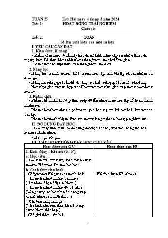 Kế hoạch bài dạy Khối 4 - Tuần 25 - Năm học 2023-2024