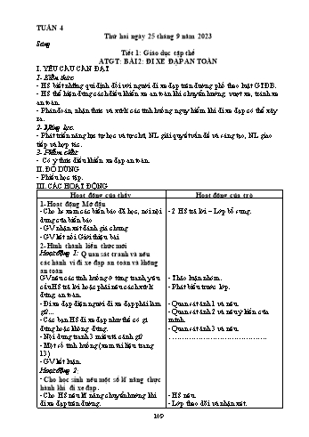 Kế hoạch bài dạy Khối 5 - Tuần 4 - Năm học 2023-2024