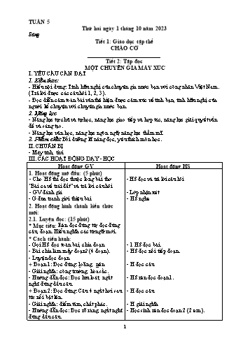 Kế hoạch bài dạy Khối 5 - Tuần 5 - Năm học 2023-2024