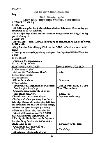 Kế hoạch bài dạy Khối 5 - Tuần 7 - Năm học 2023-2024