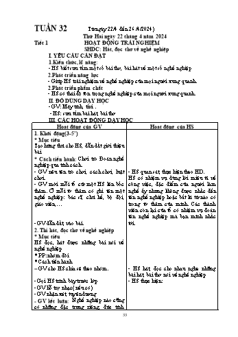 Kế hoạch bài dạy Lớp 2 - Tuần 32 - Năm học 2023-2024
