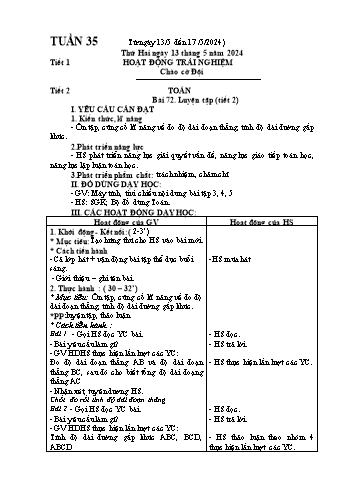 Kế hoạch bài dạy Lớp 2 - Tuần 35 - Năm học 2023-2024