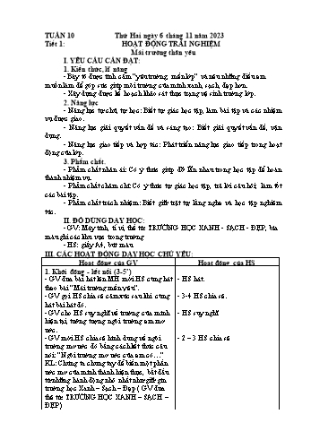 Kế hoạch bài dạy Lớp 4 - Tuần 10 - Năm học 2023-2024
