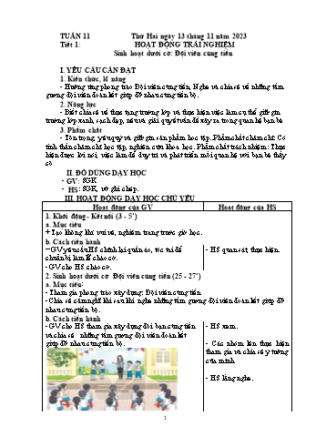 Kế hoạch bài dạy Lớp 4 - Tuần 11 - Năm học 2023-2024