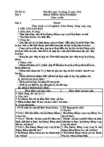 Kế hoạch bài dạy Lớp 4 - Tuần 15 - Năm học 2023-2024