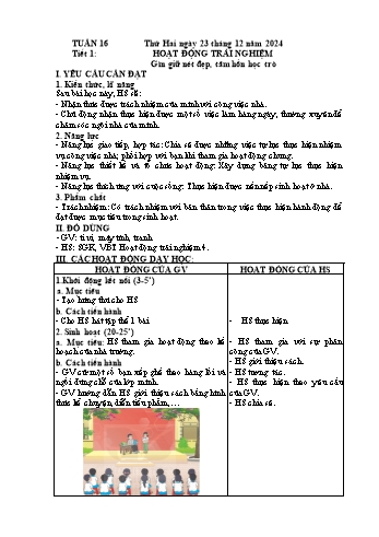 Kế hoạch bài dạy Lớp 4 - Tuần 16 - Năm học 2024-2025 - Phạm Thị Giỏi