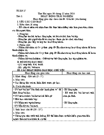 Kế hoạch bài dạy Lớp 4 - Tuần 17 - Năm học 2024-2025 - Phạm Thị Giỏi