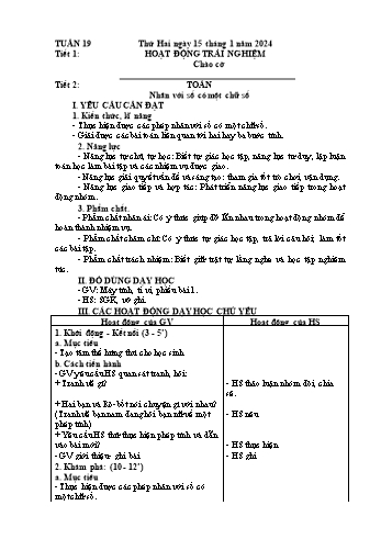 Kế hoạch bài dạy Lớp 4 - Tuần 19 - Năm học 2023-2024