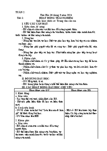 Kế hoạch bài dạy Lớp 4 - Tuần 2 - Năm học 2024-2025