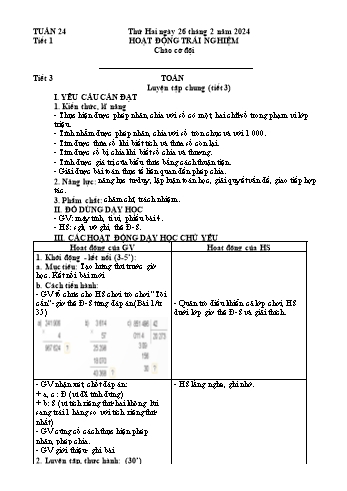 Kế hoạch bài dạy Lớp 4 - Tuần 24 - Năm học 2023-2024