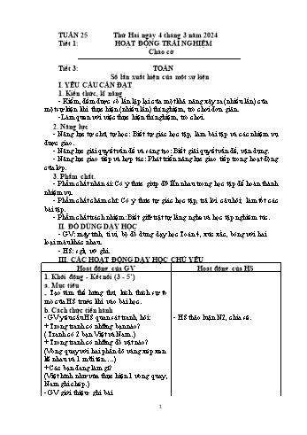 Kế hoạch bài dạy Lớp 4 - Tuần 25 - Năm học 2023-2024