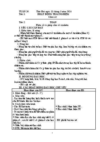 Kế hoạch bài dạy Lớp 4 - Tuần 26 - Năm học 2023-2024