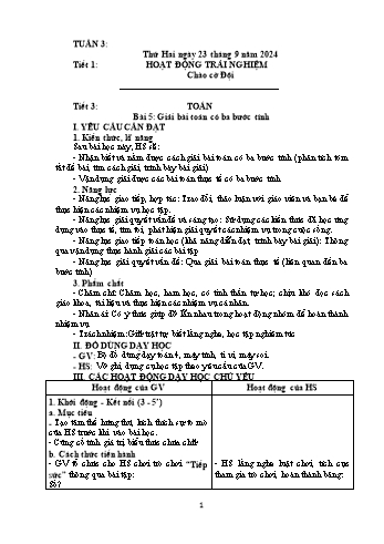 Kế hoạch bài dạy Lớp 4 - Tuần 3 - Năm học 2024-2025