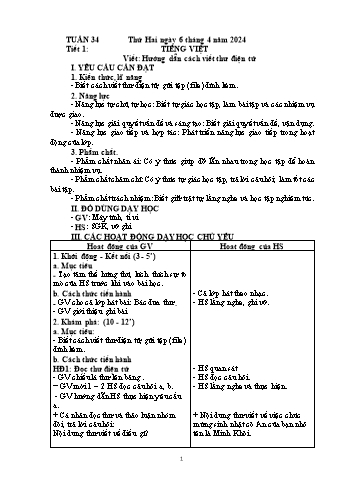 Kế hoạch bài dạy Lớp 4 - Tuần 34 - Năm học 2023-2024