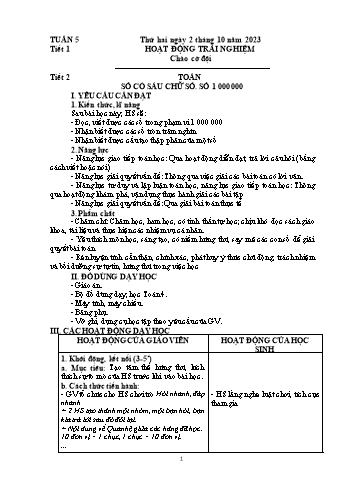 Kế hoạch bài dạy Lớp 4 - Tuần 5 - Năm học 2023-2024