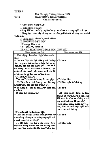Kế hoạch bài dạy Lớp 4 - Tuần 5 - Năm học 2024-2025