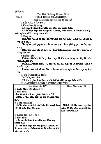 Kế hoạch bài dạy Lớp 4 - Tuần 7 - Năm học 2024-2025