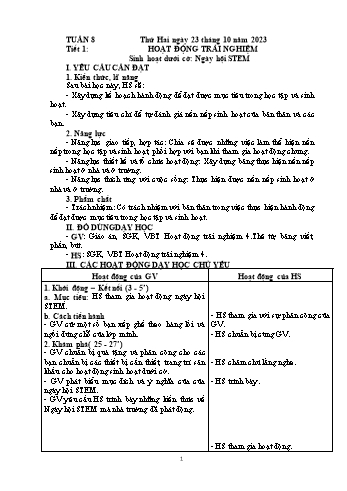 Kế hoạch bài dạy Lớp 4 - Tuần 8 - Năm học 2023-2024