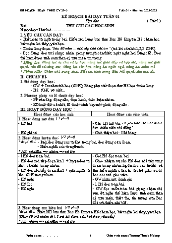 Kế hoạch bài dạy Lớp 5 Soạn theo CV 2345 - Tuần 1 - Năm học 2021-2022 - Trương Thanh Hoàng