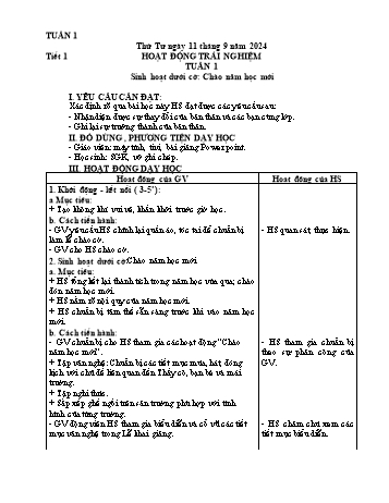 Kế hoạch bài dạy Lớp 5 - Tuần 1 - Năm học 2024-2025