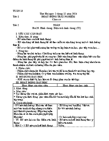 Kế hoạch bài dạy Lớp 5 - Tuần 13 - Năm học 2024-2025