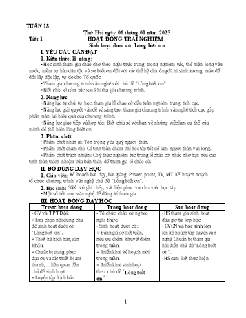Kế hoạch bài dạy Lớp 5 - Tuần 18 - Năm học 2024-2025