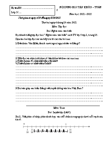 Kế hoạch bài dạy Lớp 5 - Tuần 2 - Năm học 2021-2022