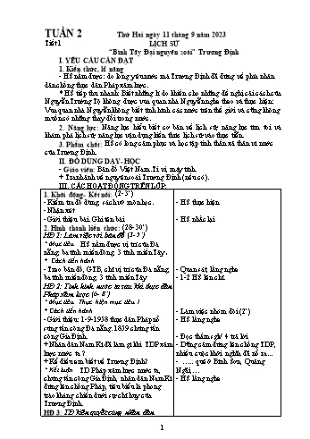 Kế hoạch bài dạy Lớp 5 - Tuần 2 - Năm học 2023-2024
