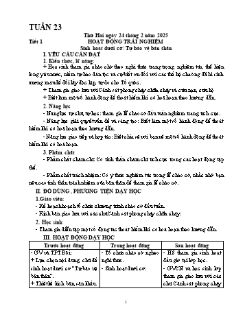Kế hoạch bài dạy Lớp 5 - Tuần 23 - Năm học 2024-2025
