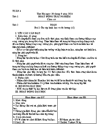 Kế hoạch bài dạy Lớp 5 - Tuần 4 - Năm học 2024-2025