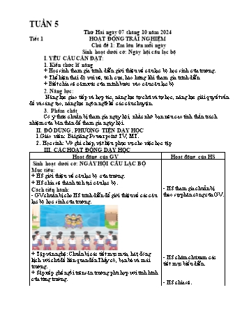 Kế hoạch bài dạy Lớp 5 - Tuần 5 - Năm học 2024-2025