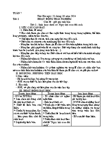 Kế hoạch bài dạy Lớp 5 - Tuần 7 - Năm học 2024-2025