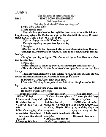 Kế hoạch bài dạy Lớp 5 - Tuần 8 - Năm học 2024-2025