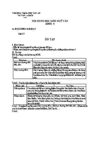 Kế hoạch bài dạy Ngữ văn 6 - Tuần 15 - Trường THCS Chu Văn An