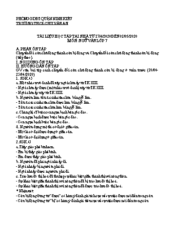 Kế hoạch bài dạy Ngữ văn 7 - Ôn tập + Bài: Tìm hiểu chung về phép lập luận giải thích. Cách làm bài văn lập luận giải thích - Năm học 2019-2020 - Trường THCS Chu Văn An