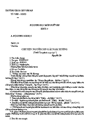 Kế hoạch bài dạy Ngữ văn 9 - Tuần 3 - Trường THCS Chu Văn An