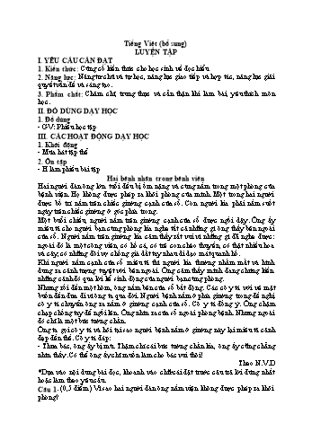 Kế hoạch bài dạy ôn tập môn Tiếng Việt Lớp 5 - Tuần 35